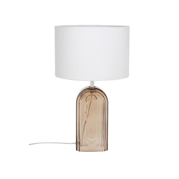 Bela bézs-fehér üveg asztali lámpa, magasság 50 cm - Westwing Collection