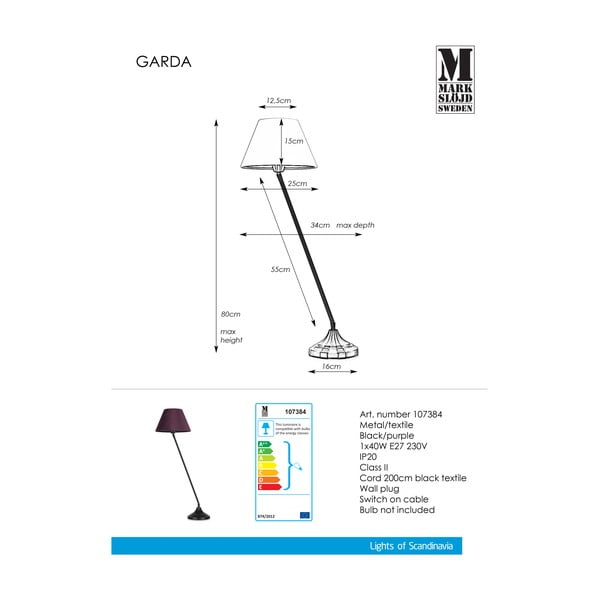 Garda fekete-lila asztali lámpa - Markslöjd-image-2