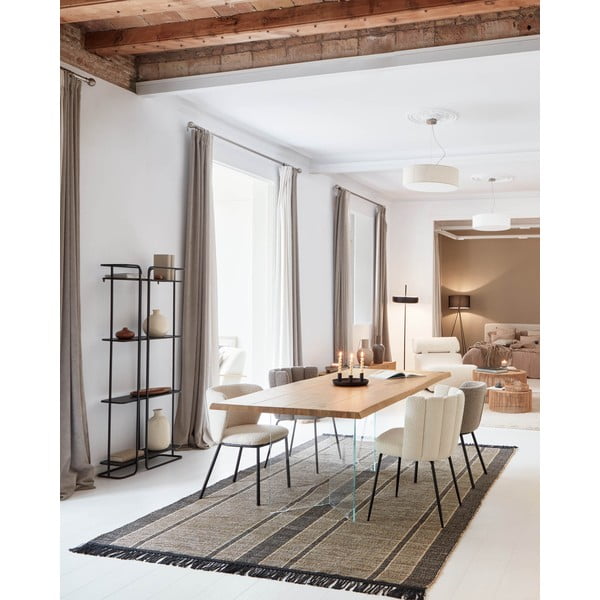 Fekete-natúr színű kétoldalas tengerifű szőnyeg 200x300 cm Brunilda – Kave Home-image-1