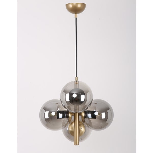 Szürke-aranyszínű függőlámpa üveg búrával ø 15 cm Forte – Squid Lighting-image-3