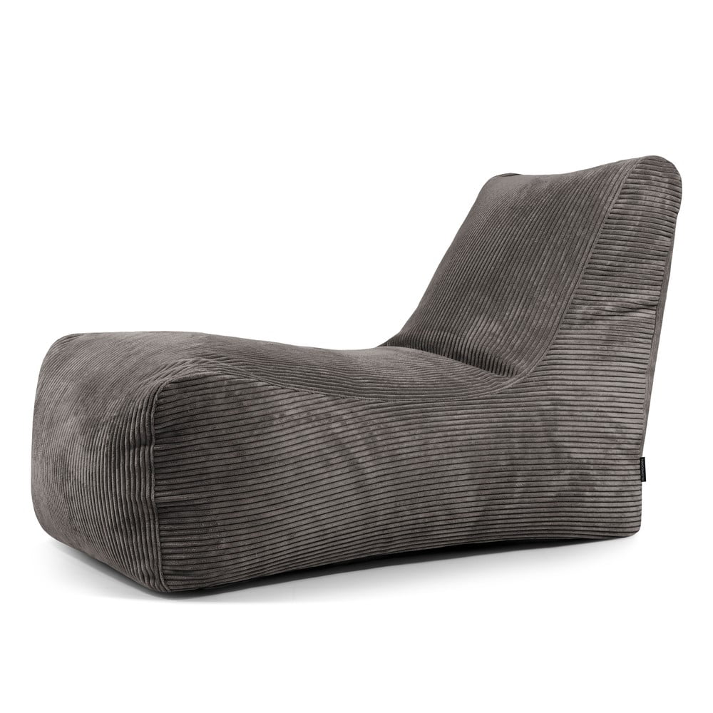 Sötétszürke kordbársony babzsákfotel Lounge  SLOWDOWN