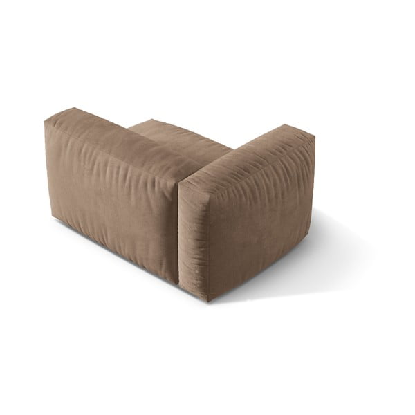 Világosbarna bársony kanapé modul (bal oldali) Martina – Micadoni -image-2