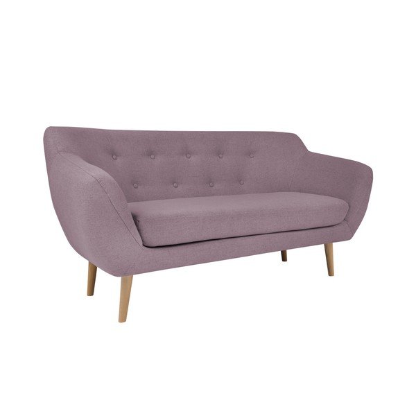 Sicile rózsaszín 2 személyes kanapé világos lábakkal - Mazzini Sofas-image-3