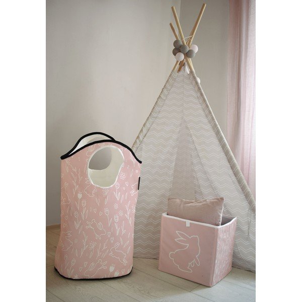 Rózsaszín szövet gyerek tárolódoboz Sweet Bunnies - Butter Kings-image-1