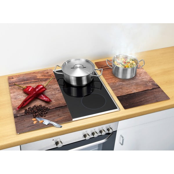 Edzett üveg tűzhely fedőlap szett 2 db-os 52x30 cm Pepper – Allstar-image-1