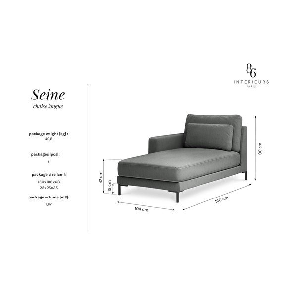 Seine szürke heverő, bal oldali - Interieurs 86-image-3
