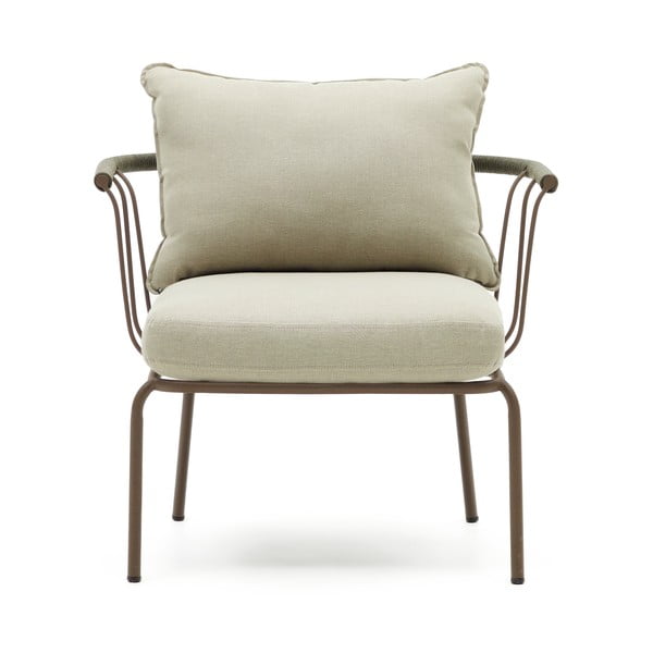 Világoszöld fém kerti fotel Salguer – Kave Home-image-1