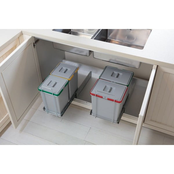 Műanyag szemetes szelektív hulladékhoz/beépíthető 24 + 8 + 8 l Ecofil - Elletipi-image-1