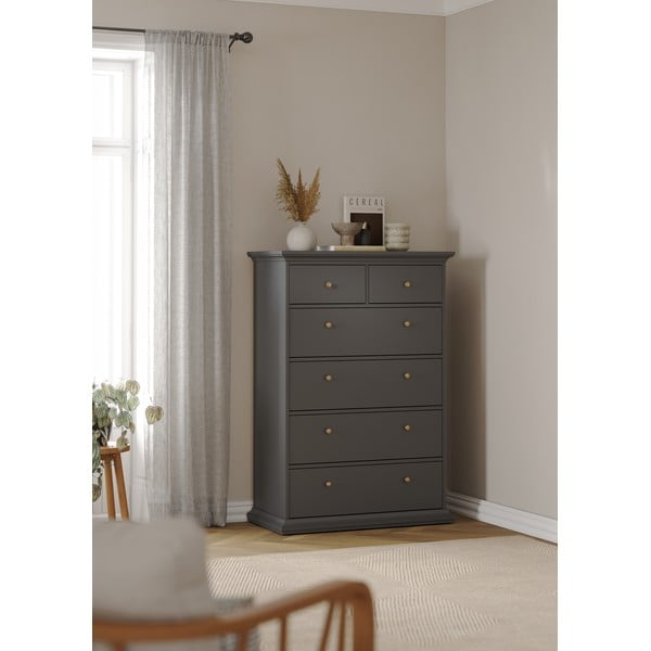 Szürke magas komód 96x140 cm Paris – Tvilum-image-1