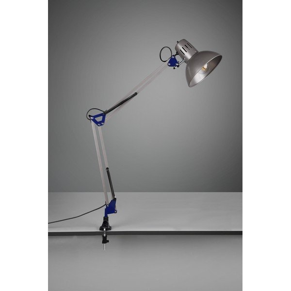 Ezüstszínű asztali lámpa hajlítható szerkezettel-csiptetővel (magasság 73,5 cm) Tajo – Trio-image-2