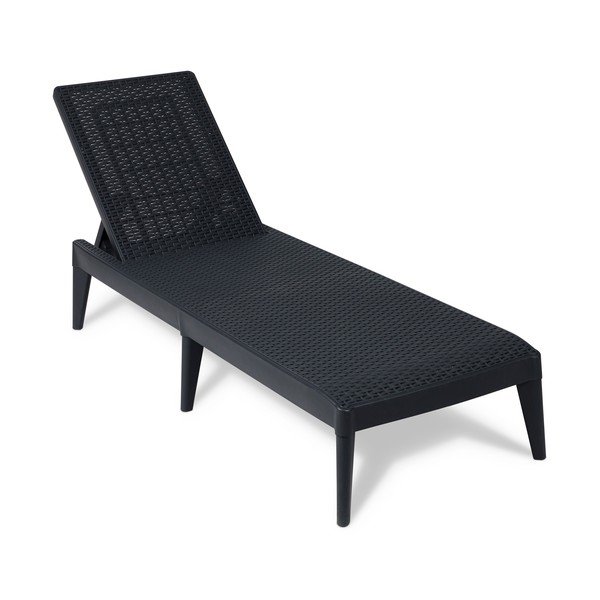 Fekete műrattan kerti napozóágy Numana – Toomax