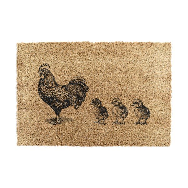 Kókuszrost lábtörlő 40x60 cm Chickens and Chicks – Artsy Doormats