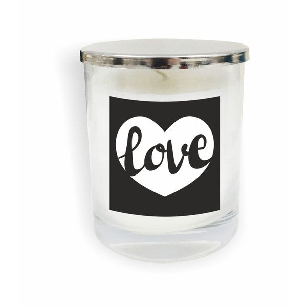 Motto Glass Candle V8 fehér gyertya - North Carolina Scandinavian Home Decors