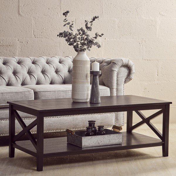 Fekete dohányzóasztal 60x120 cm Heritage – Premier Housewares-image-4