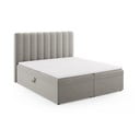 Szürke boxspring ágy tárolóhellyel 180x200 cm Gina – Milo Casa