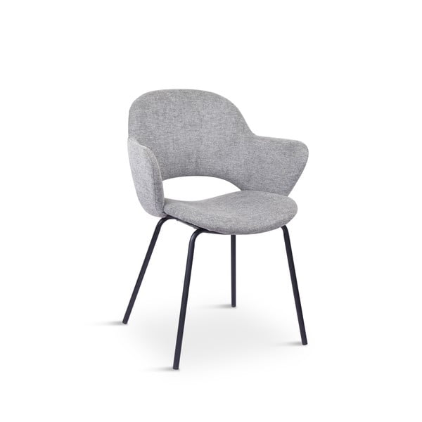 Világosszürke kárpitozott étkezőfotel szett 2 db-os Rowley – Unique Furniture