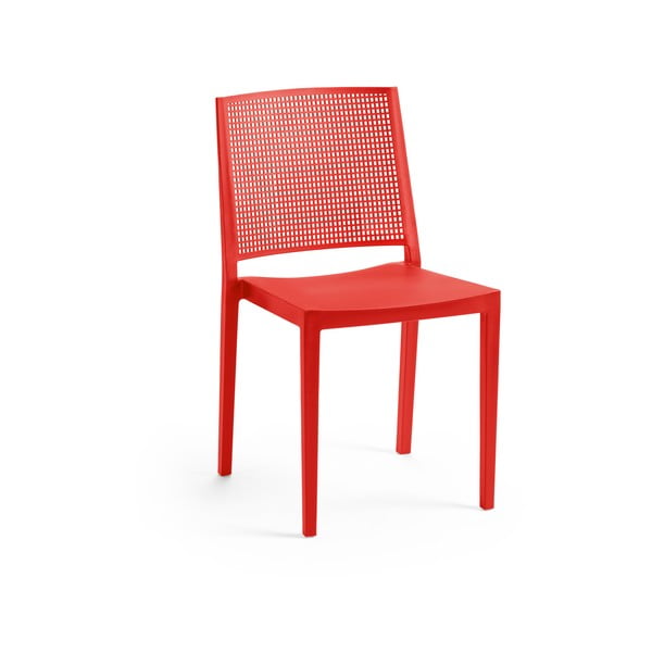 Piros műanyag kerti szék Grid – Rojaplast