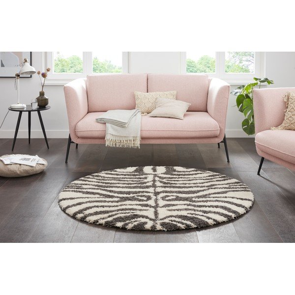 Striped Animal szürke-bézs kerek szőnyeg ø 160 cm - Ragami-image-1