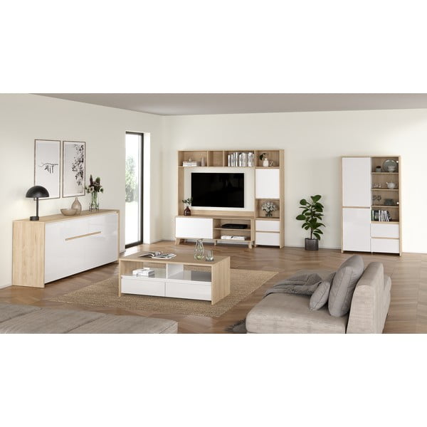 Fehér-natúr színű dohányzóasztal 60x120 cm Next – Tvilum-image-3