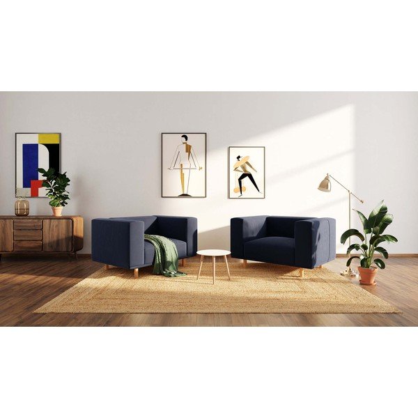Sötétkék bársony relaxációs fotel Kukumo – Ame Yens-image-4