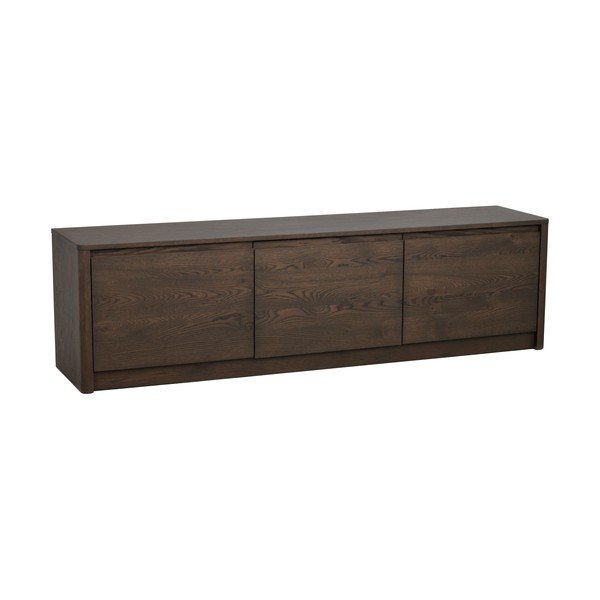 Sötét natúr színű komód tölgyfa dekorral 180x50x40 cm Melstone – Rowico