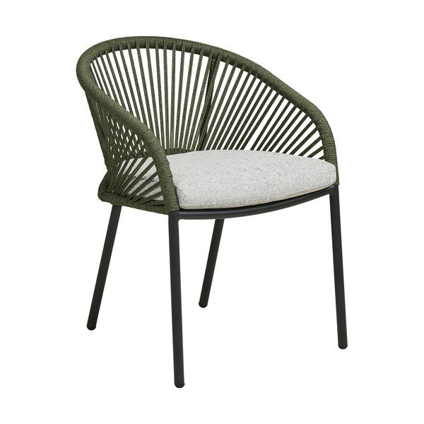 Zöld fém-párnázott kerti szék Novella – House Nordic