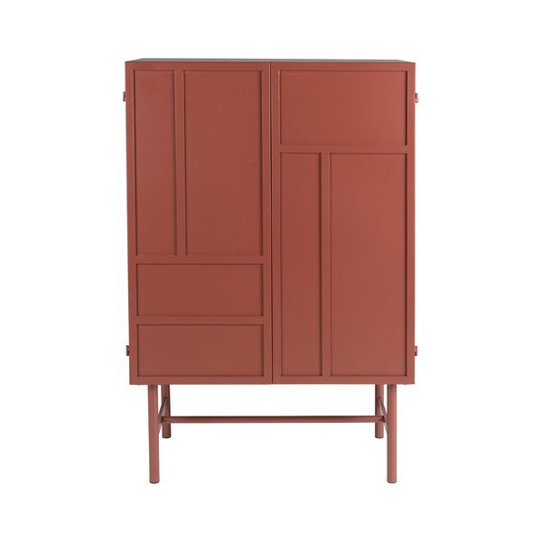 Piros fém szekrény 70x105x35 cm Davis – White Label