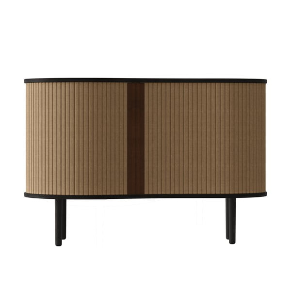 Barna-világosbarna alacsony komód tölgyfa dekorral, tolóajtóval 100x67 cm Audacious – UMAGE-image-3