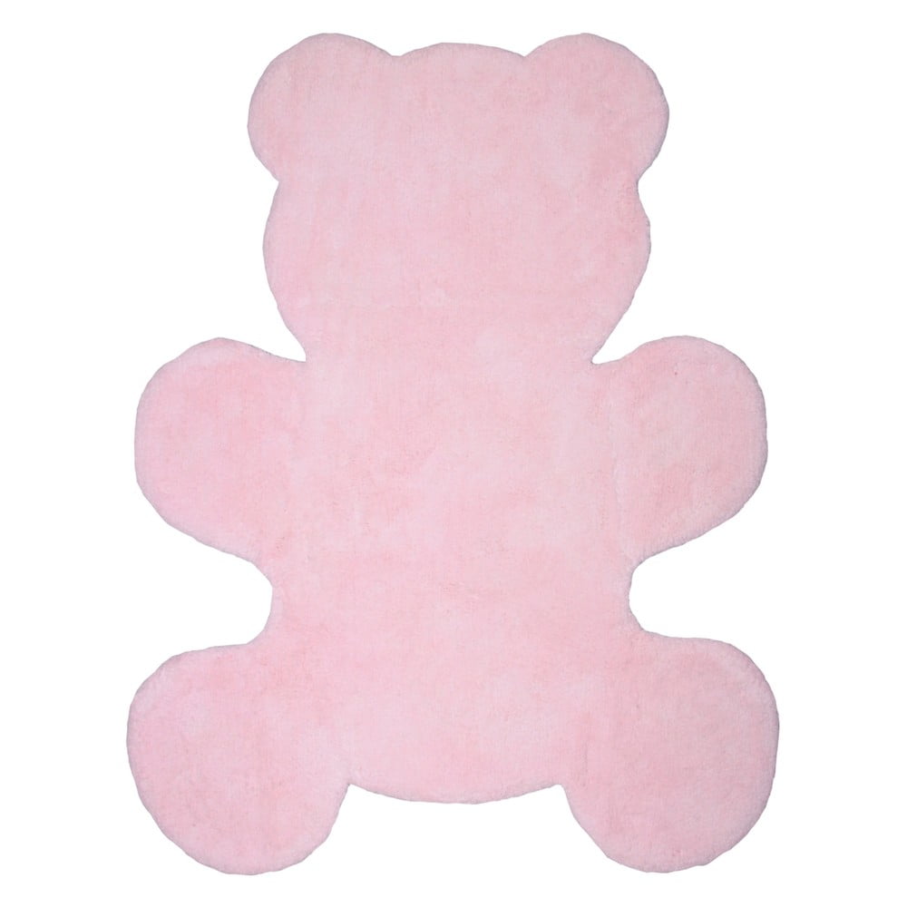 Little Teddy rózsaszín, kézzel készített gyerekszőnyeg, 80 x 100 cm - Nattiot