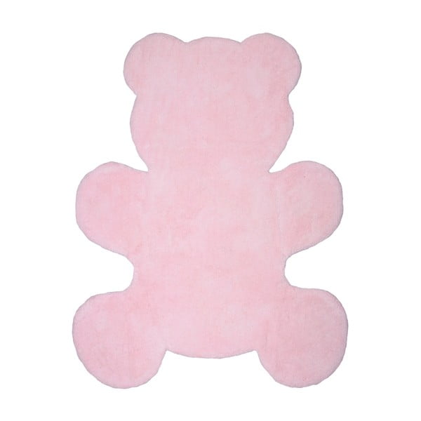 Little Teddy rózsaszín, kézzel készített gyerekszőnyeg, 80 x 100 cm - Nattiot