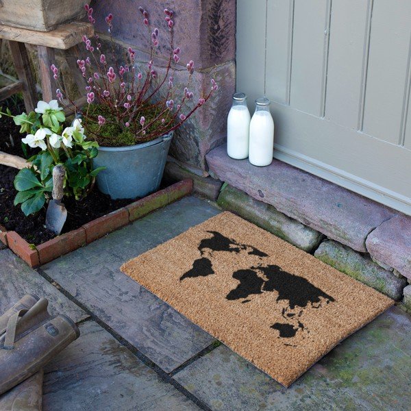 Kókuszrost lábtörlő 40x60 cm World Map – Artsy Doormats-image-3