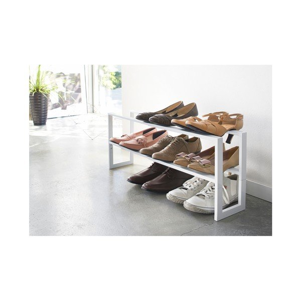 Fehér fém teleszkópos cipőtartó állvány Line – YAMAZAKI-image-2