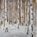 Kézzel festett kép 70x70 cm Birch Wood – Wallity