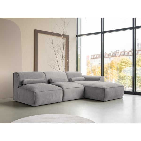 Világosszürke sarokkanapé (jobb oldali) Flex Felix – Miuform-image-3