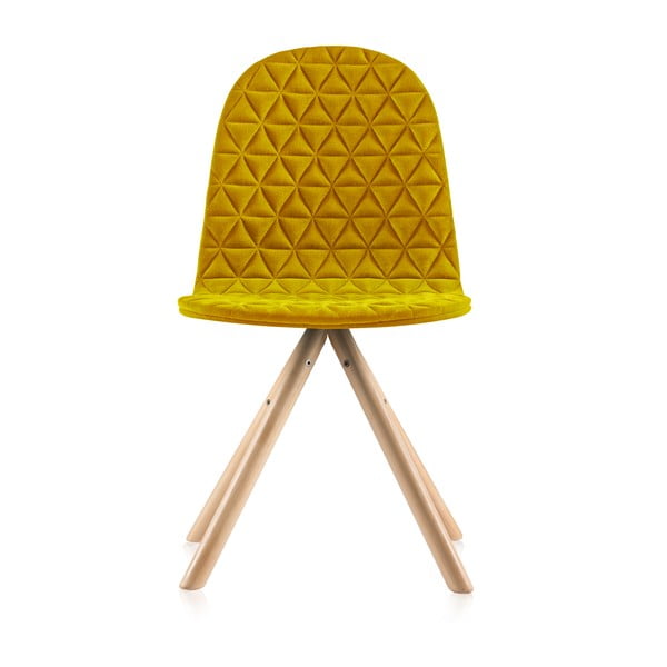 Mannequin Triangle sárga szék natúr lábakkal - Iker