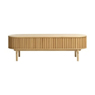Natúr színű TV-állvány tölgyfa dekorral 160x48 cm Carno – Unique Furniture