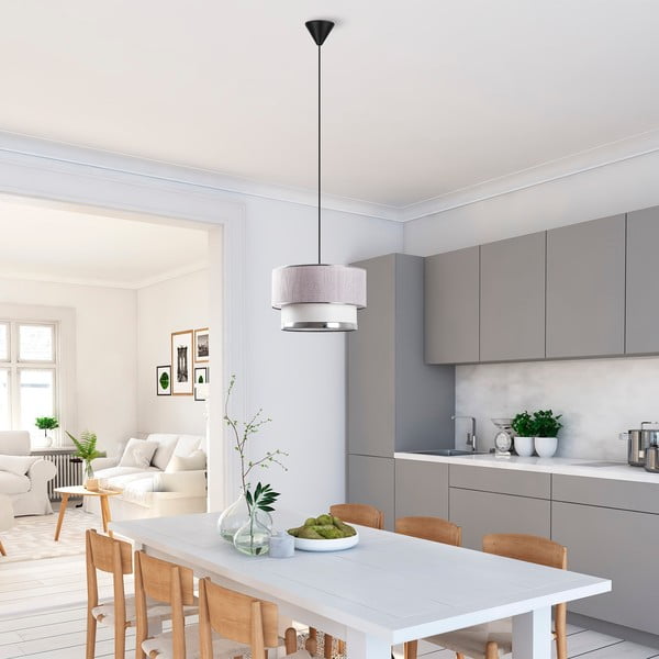 Szürke-ezüstszínű függőlámpa textil búrával ø 30 cm Cake – Opviq lights-image-1