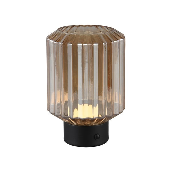 Fekete-bézs LED dimmelhető asztali lámpa üveg búrával (magasság 19,5 cm) Lord – Trio