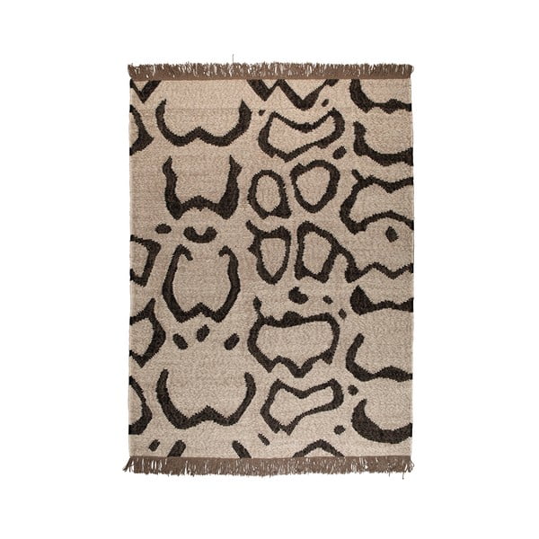 Ayaan bézs-fekete gyapjú szőnyeg, 170 x 240 cm - Dutchbone