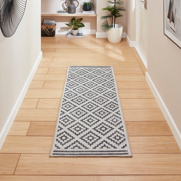 Szürke mosható futószőnyeg 76x230 cm Coral Grey – Think Rugs-image-1