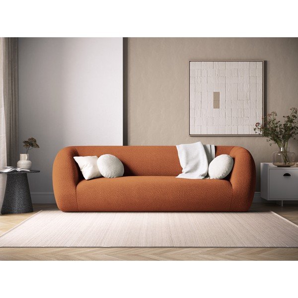 Narancssárga buklé kanapé 230 cm Essen – Cosmopolitan Design-image-1