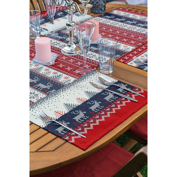 4 db karácsonyi tányéralátét és asztali futó szett 140x45 cm American Servis - Mila Home