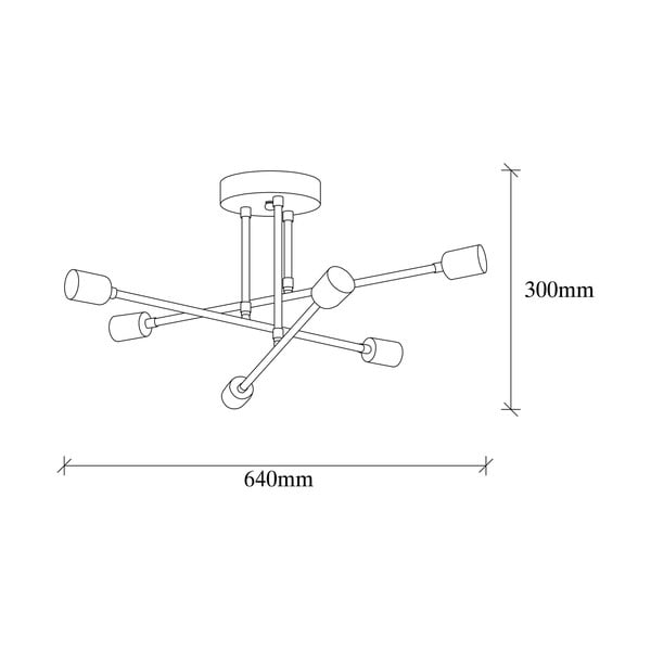 Bronzszínű mennyezeti lámpa 64x64 cm Flower – Opviq lights-image-4