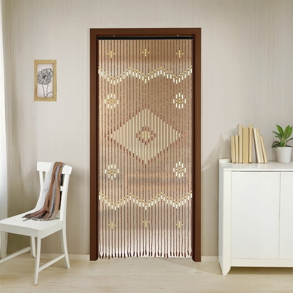 Natúr színű bambusz függöny ajtóra 90x200 cm Rhombus – Maximex-image-1