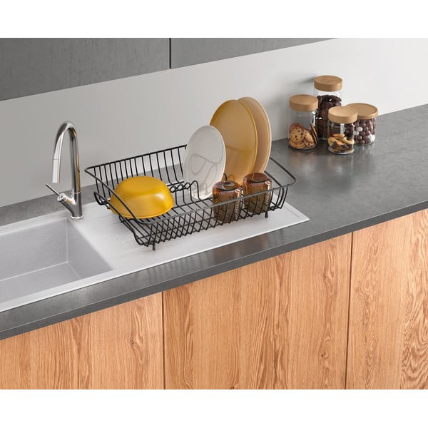 Rectangular Lava fekete rozsdamentes acél edénycsepegtető - Metaltex-image-1