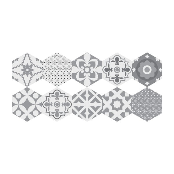 Hexagons Giuseppina 10 db-os padlómatrica szett, 20 x 18 cm - Ambiance