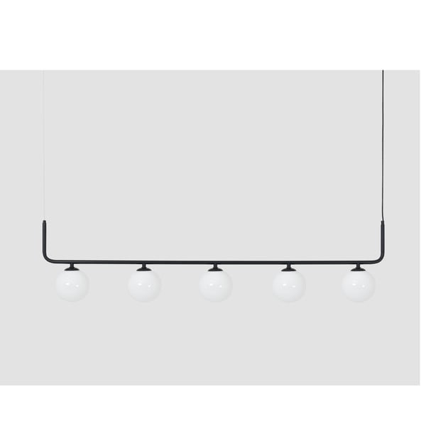 Fekete függőlámpa üveg búrával 142x142 cm Catkin - CustomForm-image-1