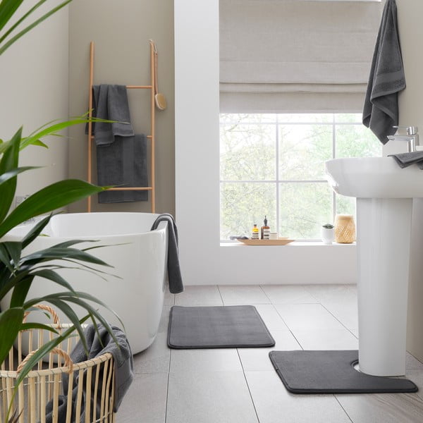 Sötétszürke frottír pamut törölköző 50x85 cm Anti-Bacterial – Catherine Lansfield-image-4