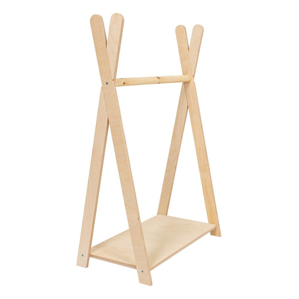Natúr színű gyerek fogas borovi fenyő dekorral 98x97 cm Montessori Meowbaby