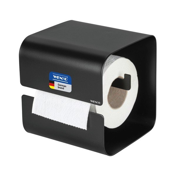 Fekete öntapadós acél Turbo-Loc WC-papír tartó Lizan – Wenko-image-4